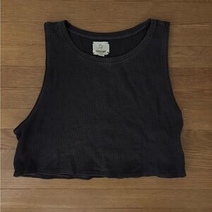 Dark Gray Sleeveless Crop Top